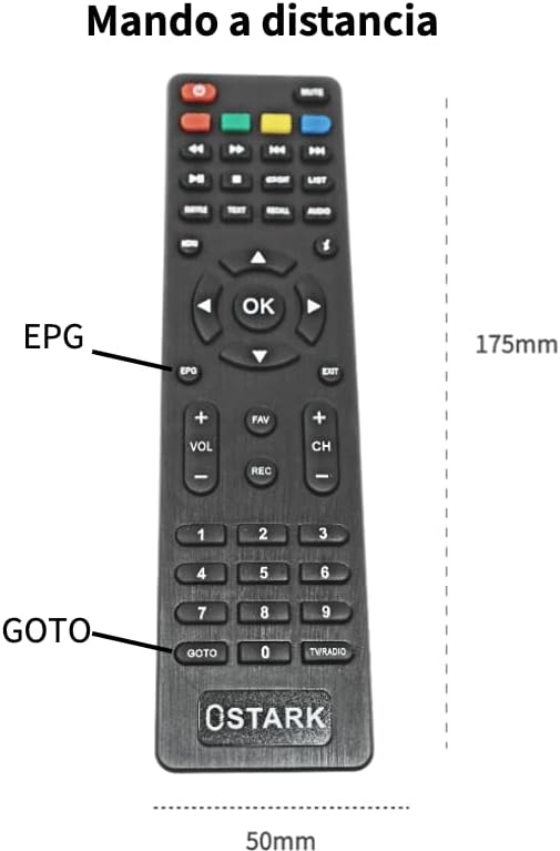Ostark Euro T2 Terrestrischer Receiver TDT TDT2 FTA DVB-T2 DVB-C, H265 HEVC Full HD PVR, Dual USB, D