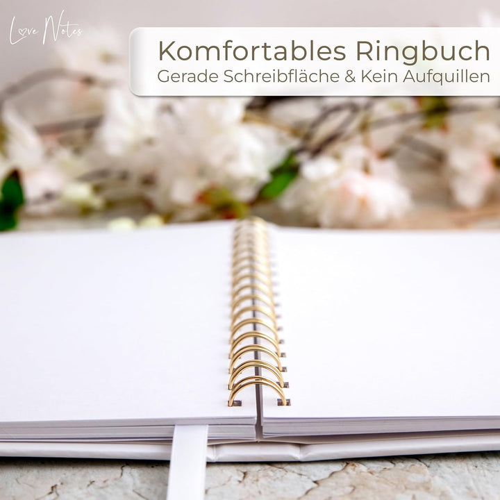 Love Notes Gästebuch Hochzeit, Geburtstag & Jeder Anlass [100 Blanko Seiten] Hochwertiges Gästebuch