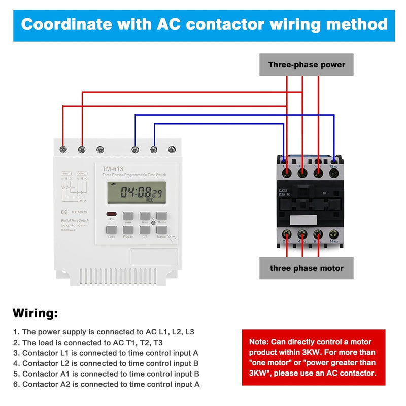 Zeitrelais, Jadeshay 380V-Zeitschaltuhr-Zeitschaltuhr DREI-phasig, TM-163 Dreiphasiger 380V