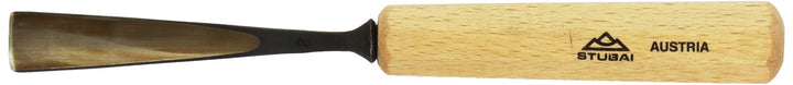 STUBAI Stemmeisen Stechbeitel Serie 52 - Form 8 | Gerades Hohleisen 18 mm, mit Holzgriff, für Figure