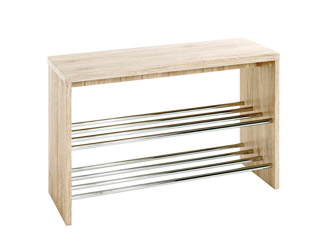 HAKU Möbel Bank, eiche San Remo-chrom, 81 x 30 x 55 B 81 x T 30 x H 55 Eiche San Remo-chrom, B 81 x