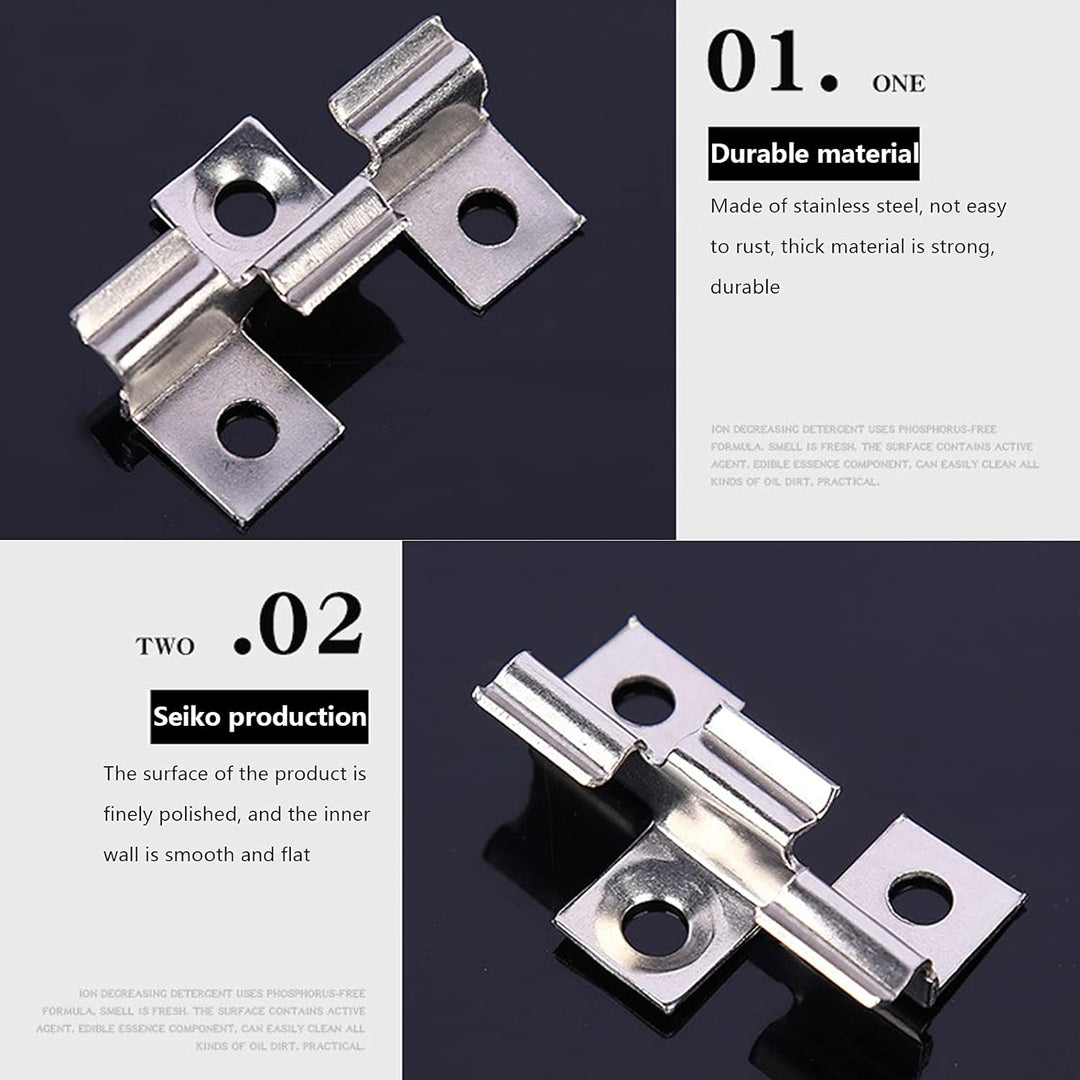 100 Stück Edelstahl Clips Terrassenclips Schrauben Befestigungs Clips WPC Dielen Befestigungsclips 8