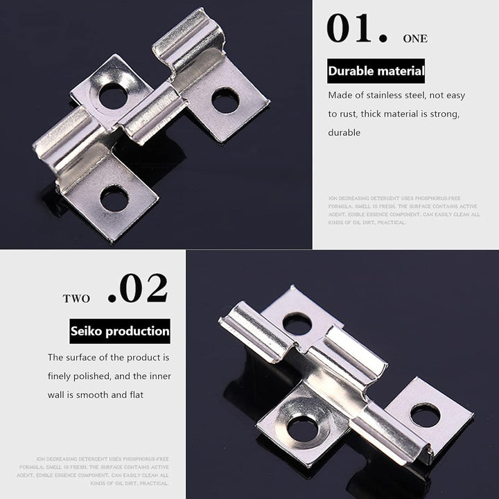 100 Stück Edelstahl Clips Terrassenclips Schrauben Befestigungs Clips WPC Dielen Befestigungsclips 8