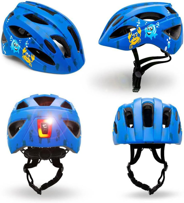 Fahrradhelm mit licht für Kinder - und Jugendliche | Grösse 54-58 I Ansprechender Kinder-Fahrradhelm