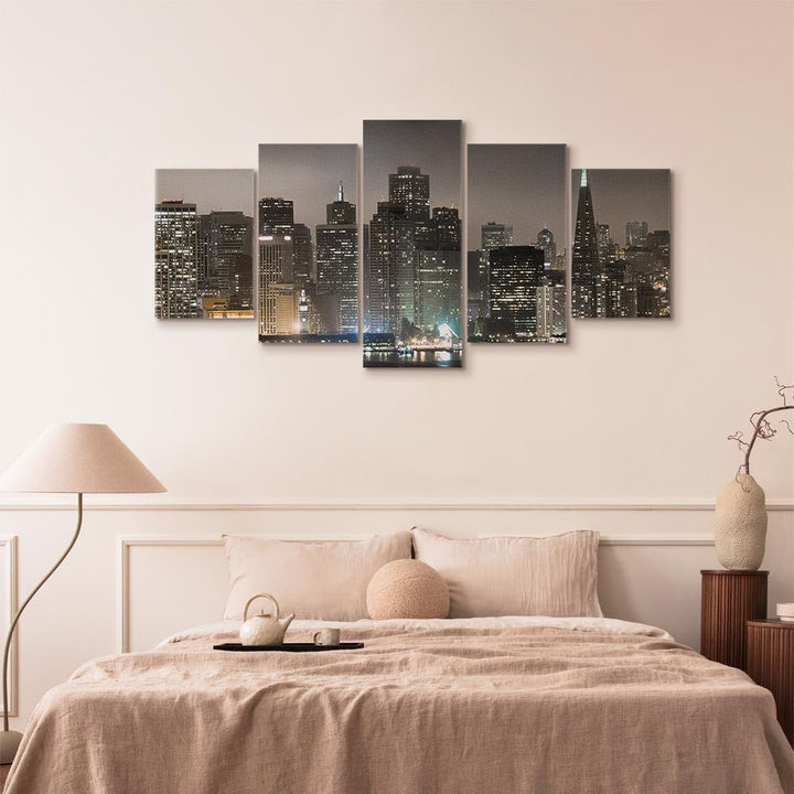 murando - Wandbilder XXL New York 150x75cm 5 tlg - Wand Deko Leinwand Bilder Gross Wanddeko Wohnzimm