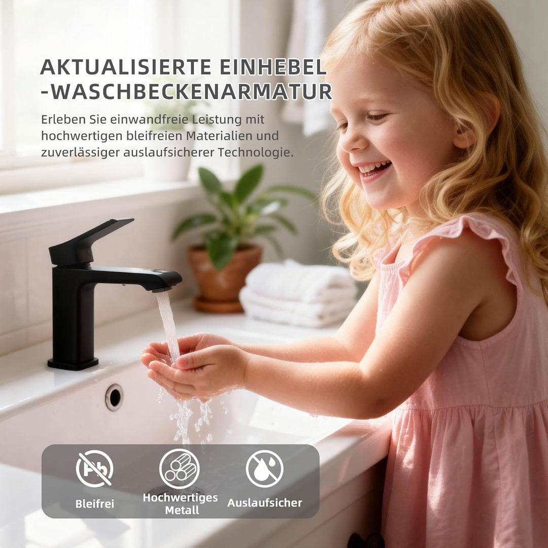 BELZ Wasserhahn Bad,Waschtischarmatur Einhandmischer Armatur Waschbecken mit Auslauf Höhe 82 MM,Wass