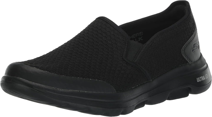 Skechers Herren Go Walk 5 Apprize Slip On Sneaker 40 EU Black Textile Synthetic Black Trim, 40 EU Bl
