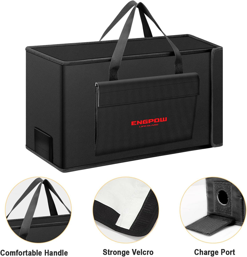Akku Tasche Ebike Batterie Tasche Feuerfeste bis 2000°F Explosionsgeschützte Lipo Bag kompatibel mit