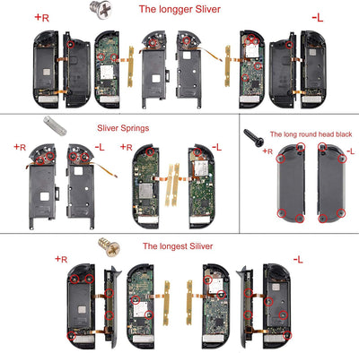 eXtremeRate Hülle Case für Nintendo Switch Joycon/Konsole, Rückgehäuse&Kickstand für Switch Console,