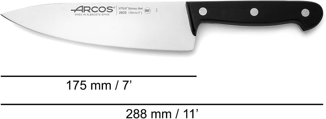 Arcos Küchenmesser Chef 18 cm - Professionelles Küchenmesser zum Reinigen und Schneiden von Gemüse,
