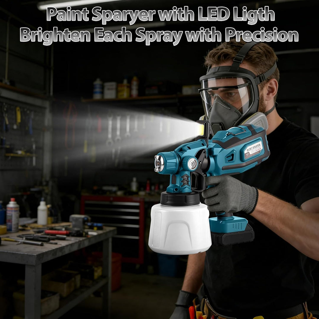 Akku Farbspritzgerät mit LED-Leuchte für Makita 18V-Akku (ohne Batterie) | 200 W, Elektro Farbsprühs