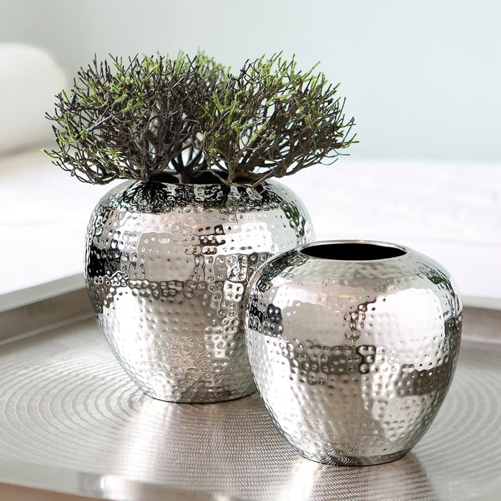 Fink 157014 LOSONE Vase, Edelstahl 25cm Silberfarben / Vernickelt, 25cm Silberfarben / Vernickelt