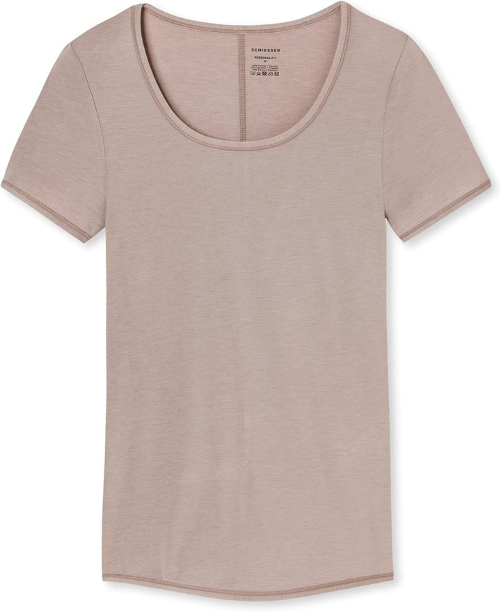 Schiesser Damen Shirt T-Shirt Unterhemd 1/2 Arm Personal Fit - 155413 S Braun_155413, S Braun_155413