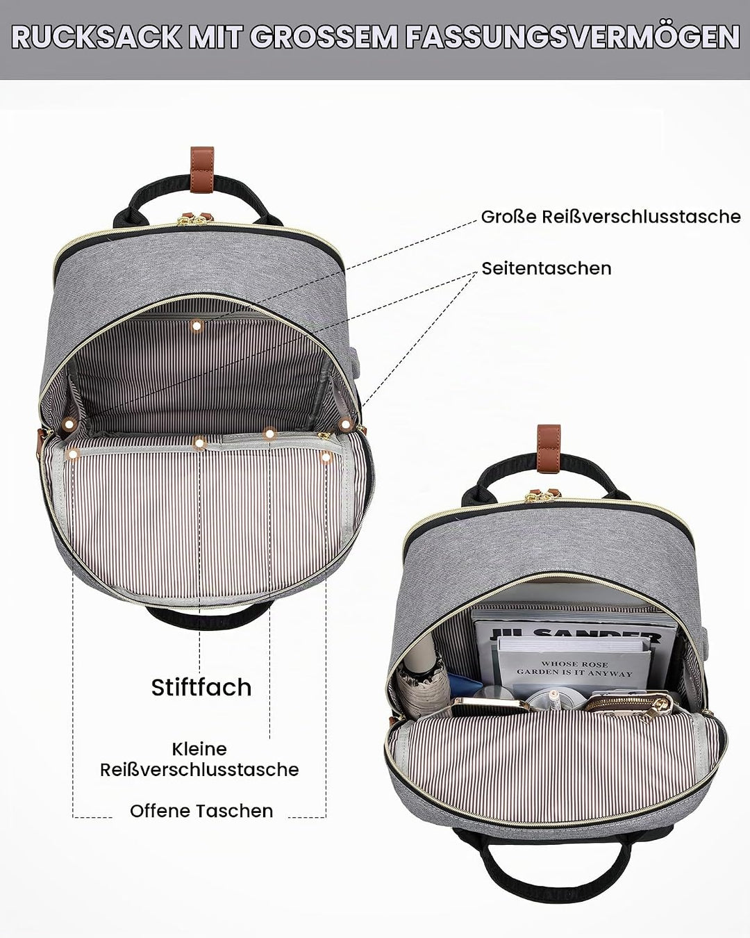 LOVEVOOK Schulrucksack Teenager Mädchen, Schultasche Arbeitstasche Damen Herren mit 15,6 Zoll Laptop