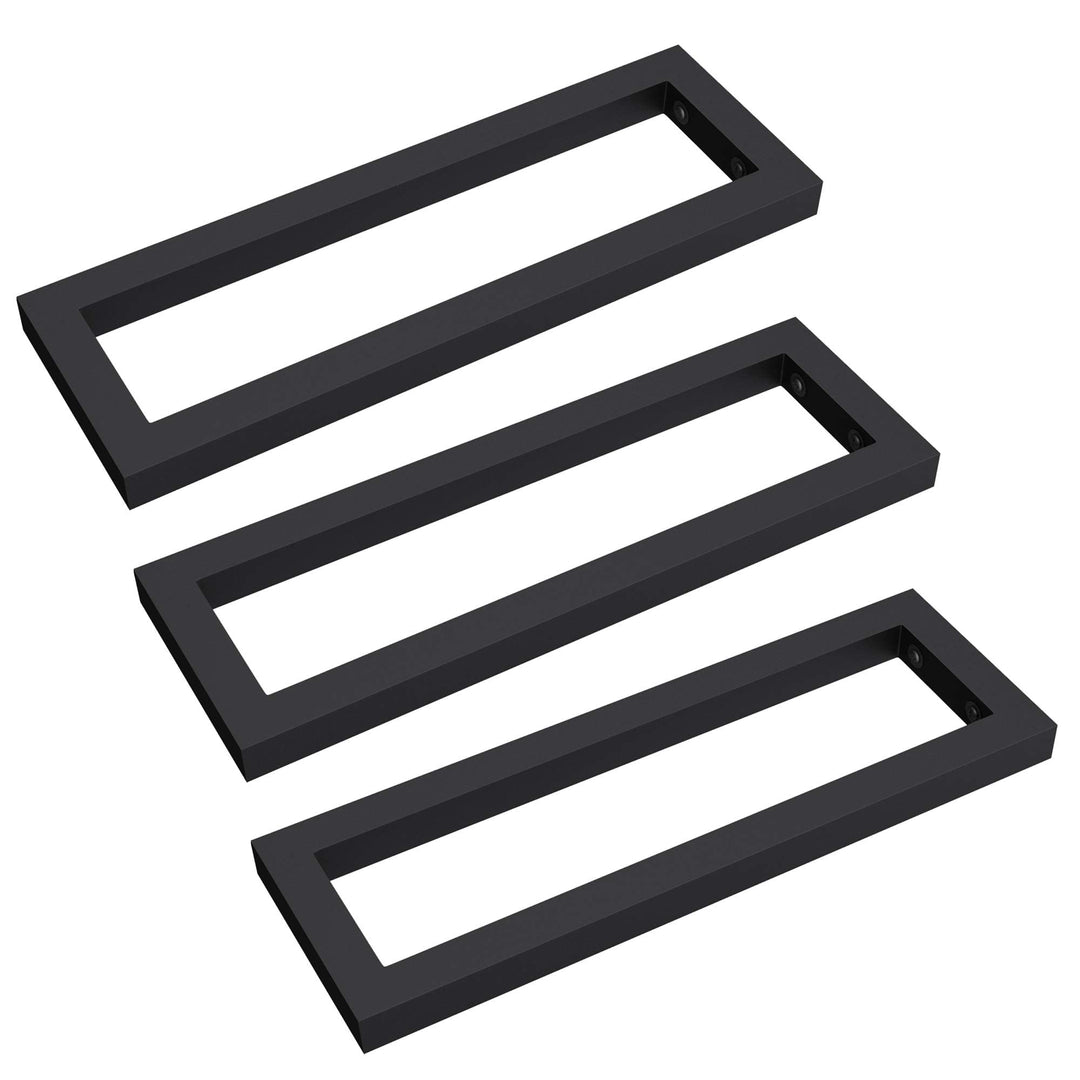 Sogood 3 Stück Edelstahl Waschtischkonsole schwarz 50x3x15 cm WH01 Regalträger Regalhalter 50cm Schw