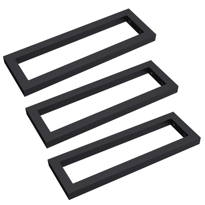 Sogood 3 Stück Edelstahl Waschtischkonsole schwarz 50x3x15 cm WH01 Regalträger Regalhalter 50cm Schw