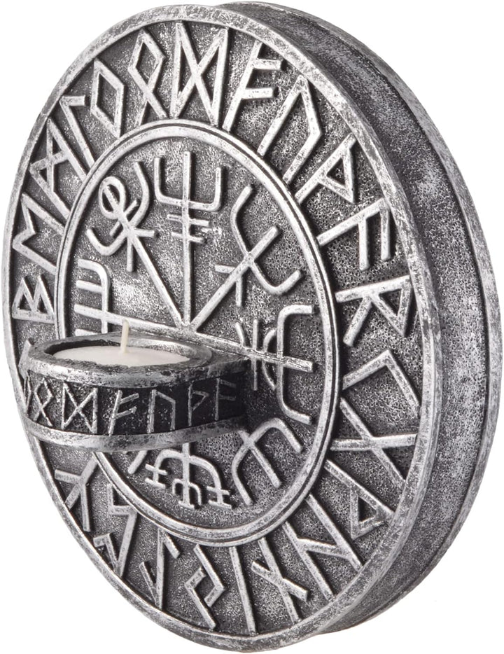 Nordischer Teelichthalter Wikingerkompass Vegvísir - an Wand anzubringen