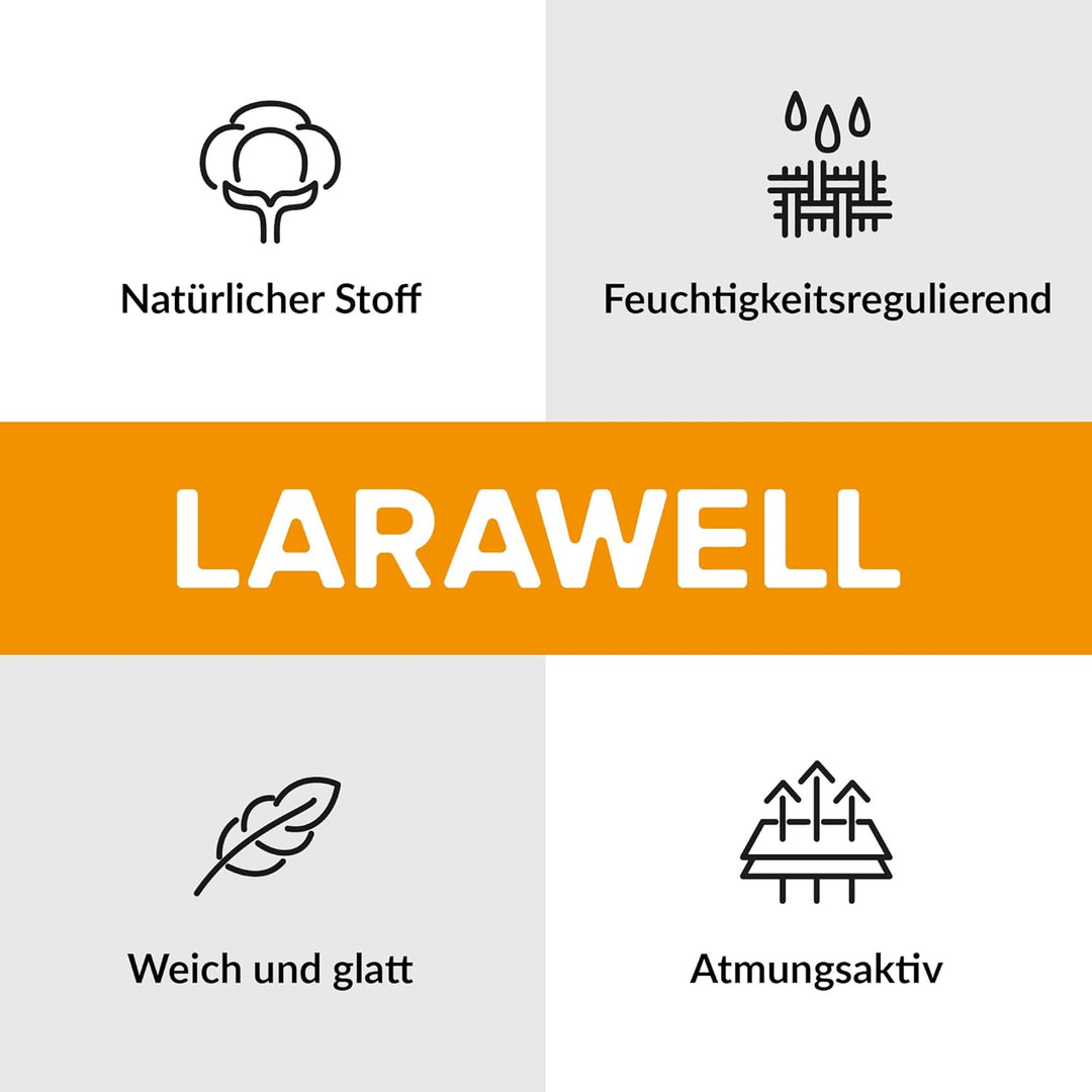 LARAWELL Bettwäsche 135x200 Baumwolle ganzjahres Bettwäsche-Sets anthrazit grau diagonal Premium Ant
