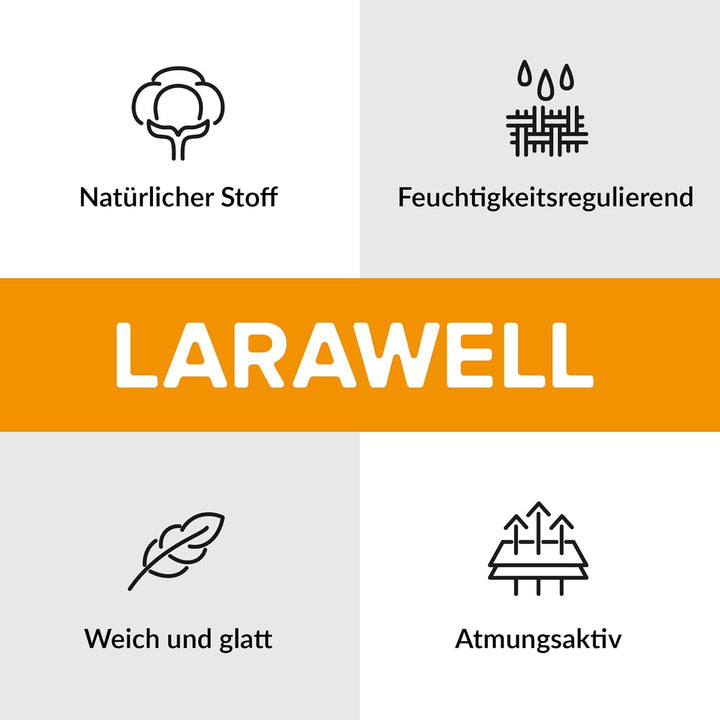 LARAWELL Bettwäsche 135x200 Baumwolle ganzjahres Bettwäsche-Sets blau abstrakt geometrisch Premium