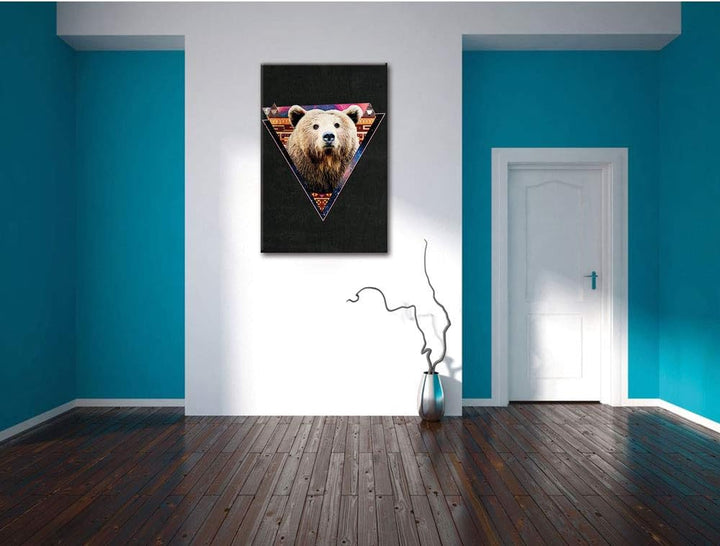 Dark Hip-Bear black Leinwandbild Bild auf Leinwand, XXL riesige Bilder fertig gerahmt mit Keilrahmen