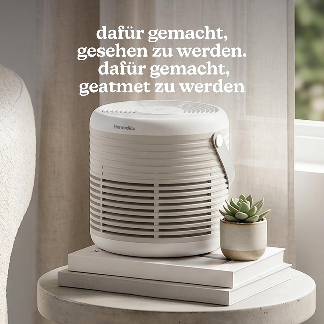 Homedics WhisperPure Comfort Luftreiniger mit True HEPA für Zuhause und Büro - Leises, Tragbares D