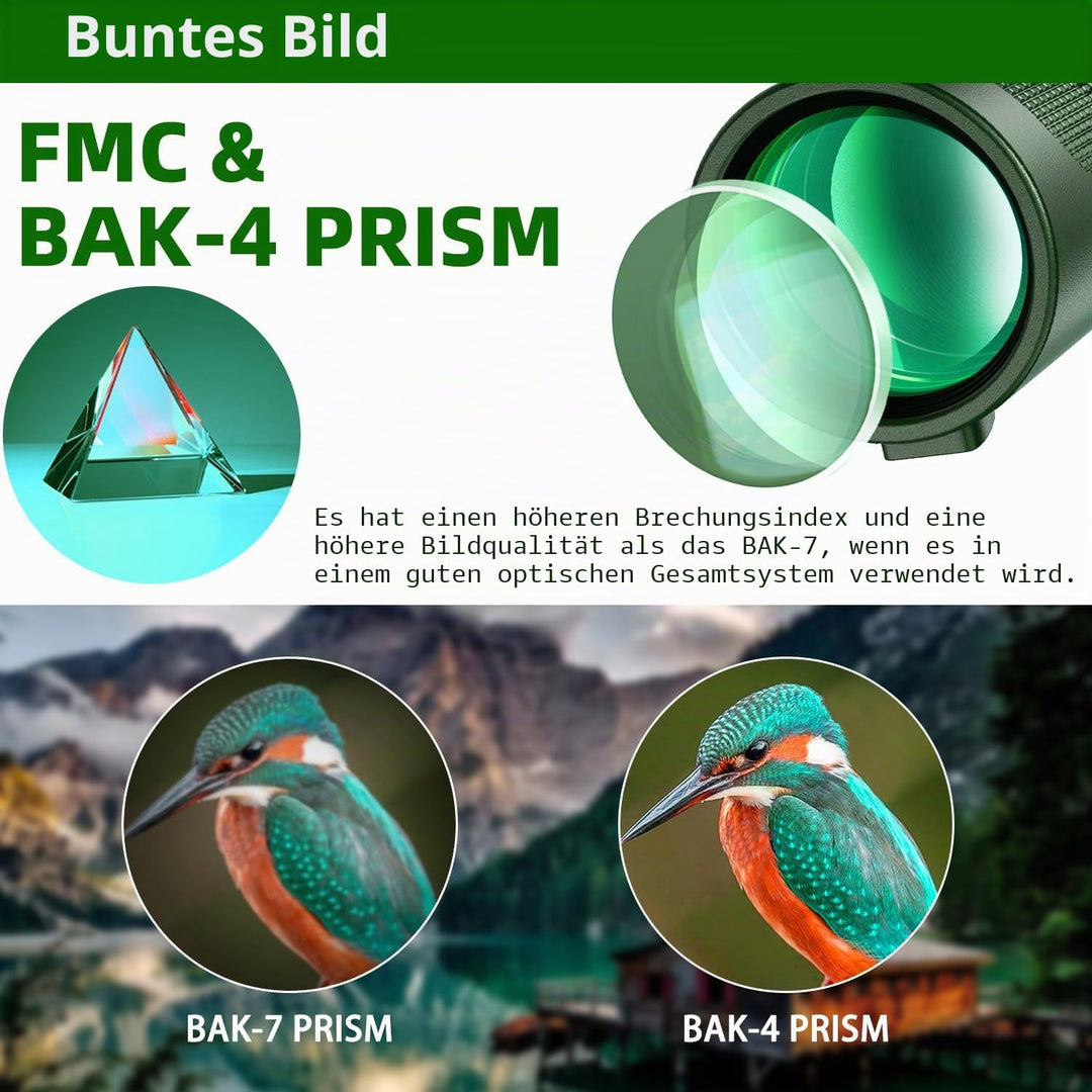 Pankoo Kompaktes Fernglas für Erwachsene und Kinder, geringes Gewicht, kleine Tasche, leistungsstark