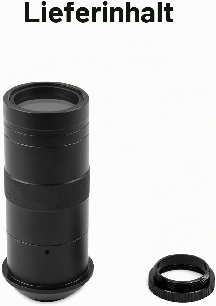 Waveshare Industrial Microscope Lens with 100X Magnification, C/CS-Mount, Compatible with Raspberry