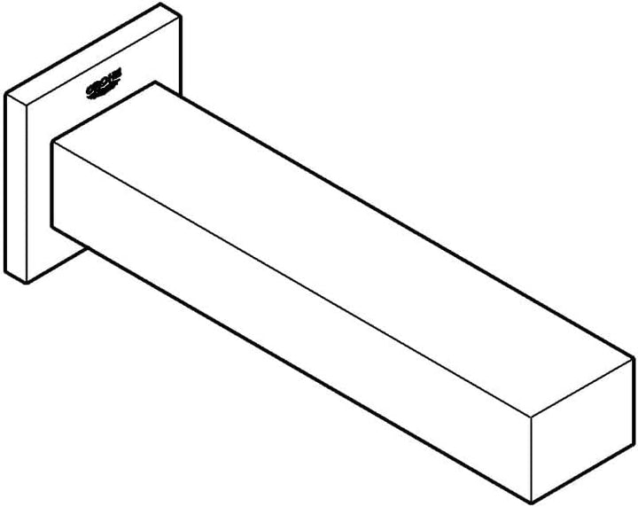 GROHE Eurocube Badarmaturen (Wanneneinlauf, Wandmontage) chrom, 13303000, Silber Badewannenauslauf,