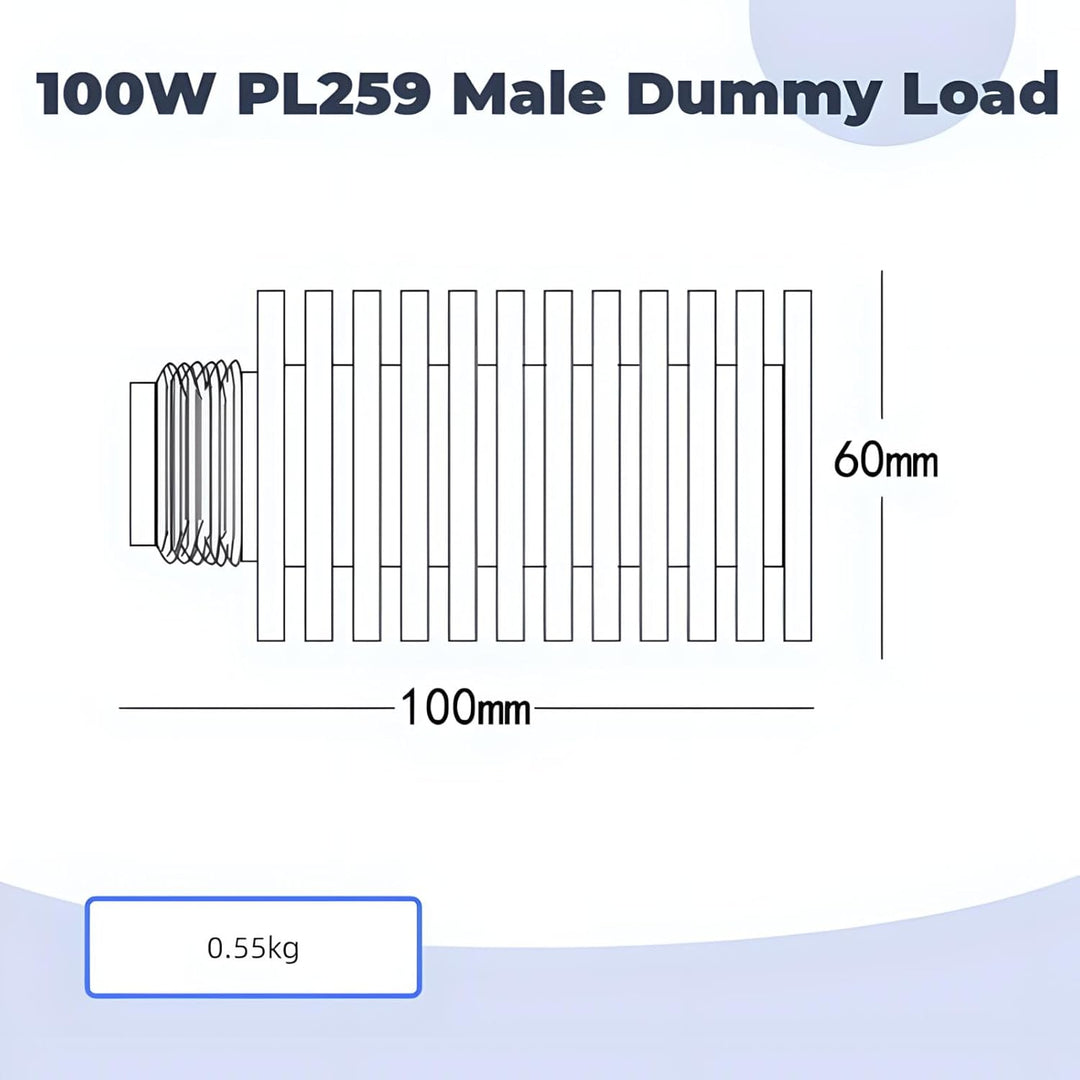 BECEN 100W UHF Dummy Load, 100 Watt PL259 Connector 50 Ohm DC-1 GHZ (100 Watt, PL259 Terminator 100