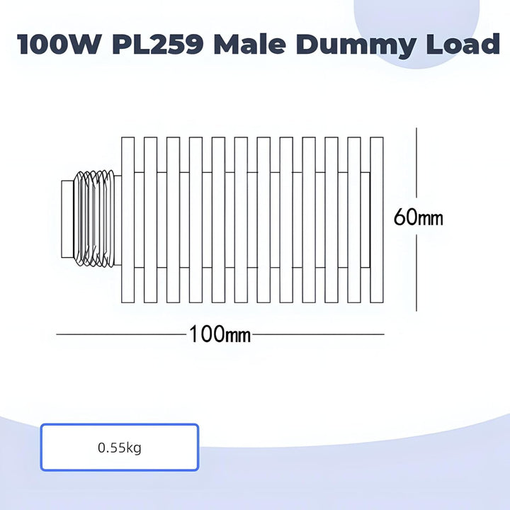 BECEN 100W UHF Dummy Load, 100 Watt PL259 Connector 50 Ohm DC-1 GHZ (100 Watt, PL259 Terminator 100