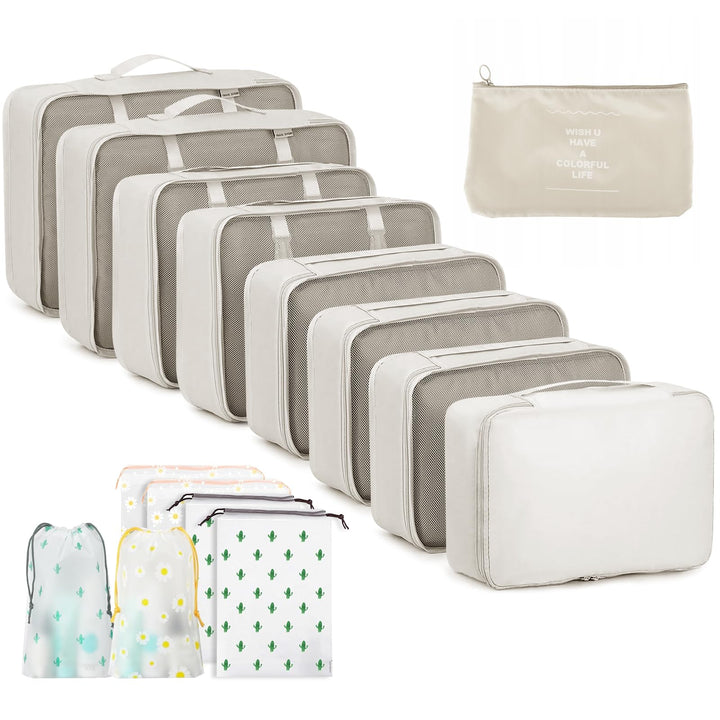 Koffer Organizer Set, 15 Stück Packing Cubes, Wasserdichte Kleidertaschen für Urlaub und Reisen, Tra