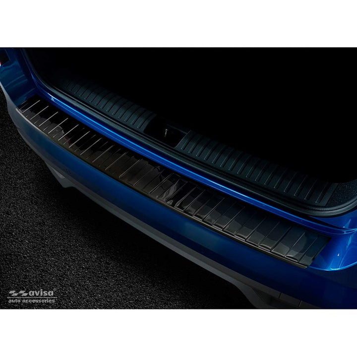 Avisa Schwarz Edelstahl Heckstossstangenschutz kompatibel mit Skoda Kamiq 2019- 'Ribs'