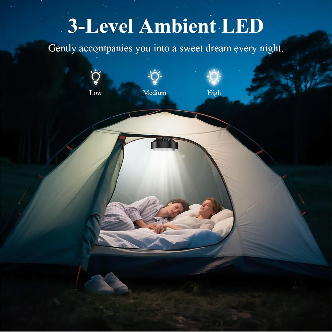 Minthouz Tischventilator Leise, USB Wiederaufladbarer Kleiner Ventilator mit Haken, 180° Drehbarer M