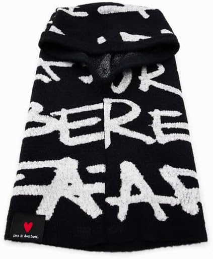 Desigual Damen Hat_lettering 2000 Black Winter Accessory Set, Schwarz, Einheitsgrösse EU