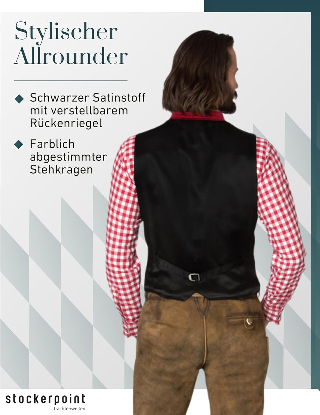 Stockerpoint Herren Weste Ricardo Trachtenweste 50 Rot (Dunkelrot), 50 Rot (Dunkelrot)