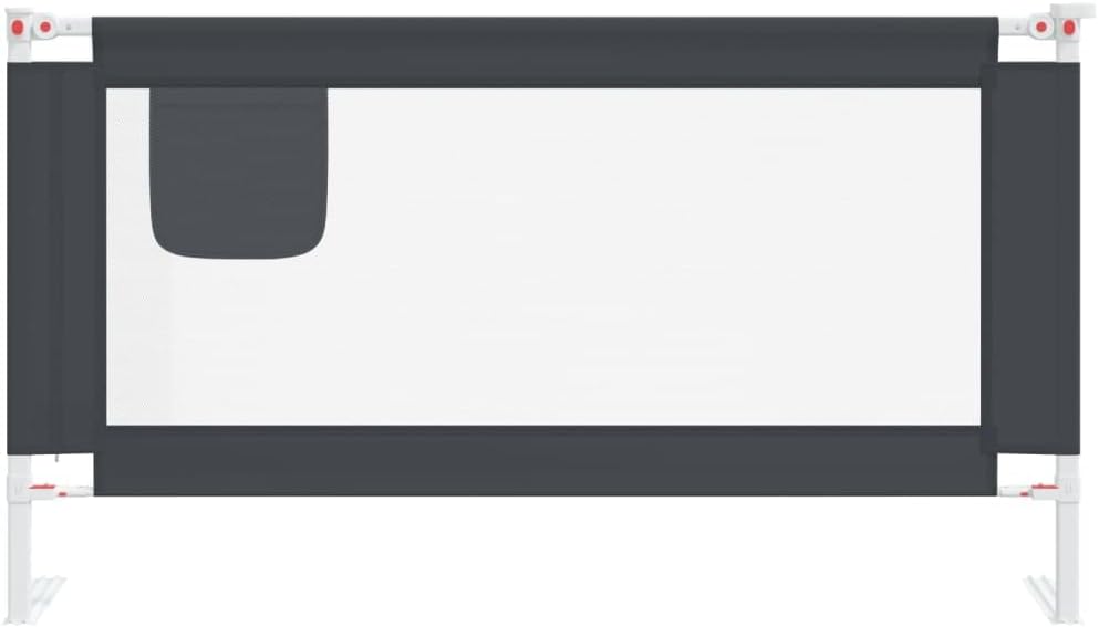 Kleinkind-Bettschutzgitter Dunkelgrau 150x25x(70-95) cm Stoff Bettgitter Rausfallschutz Rausfallschu