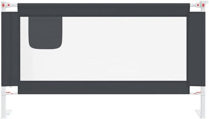 Kleinkind-Bettschutzgitter Dunkelgrau 150x25x(70-95) cm Stoff Bettgitter Rausfallschutz Rausfallschu