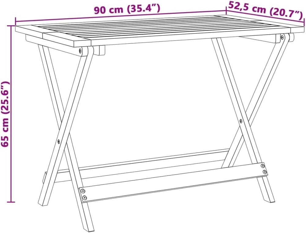 vidaXL Gartentisch, Esstisch mit Klappdesign, Holztisch für Terrasse Garten Balkon, Klapptisch Terra