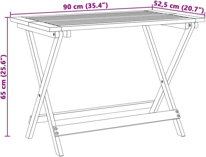 vidaXL Gartentisch, Esstisch mit Klappdesign, Holztisch für Terrasse Garten Balkon, Klapptisch Terra