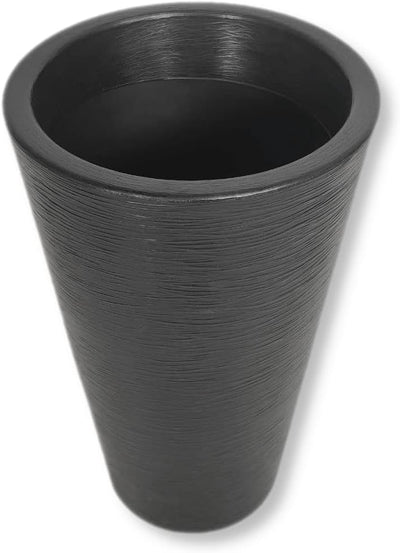 DARO DEKO Kunststoff Übertopf schwarz 40cm hoch konisch Säule Blumen-Töpfe Pflanzkübel Topf Bodenvas