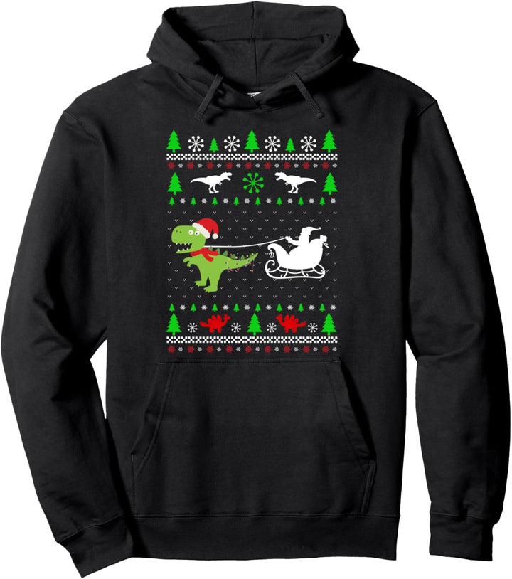 Dinosaur Ugly Christmas Sweater Christmas Dinosaur Trex Dino Pullover Hoodie