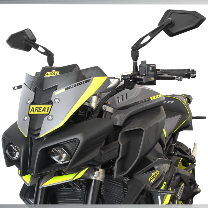 Area1 Universal Motorrad Rückspiegel Paar e-geprüft 2x M10 Rechtsgewinde + Linksgewindeadapter, pass