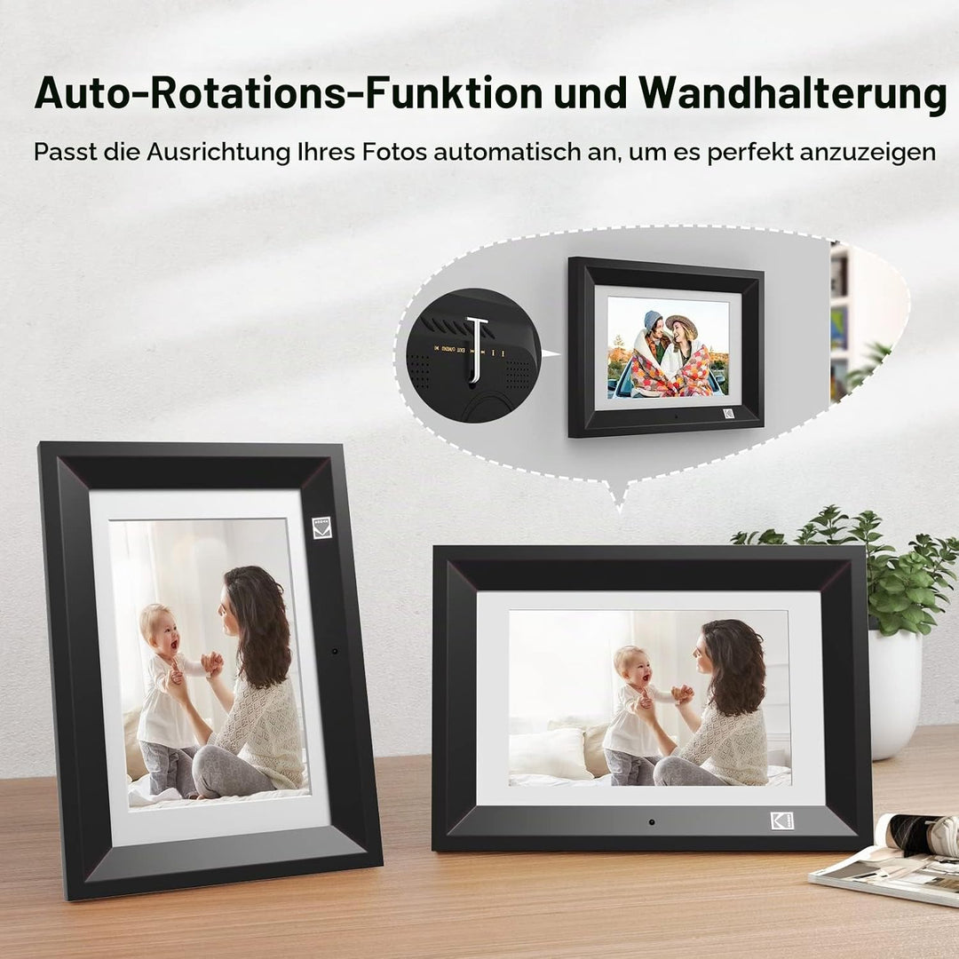 KODAK Digitaler Bilderrahmen 10 Zoll mit Fernbedienung, Elektronischer Fotorahmen No WiFi mit 8 GB S