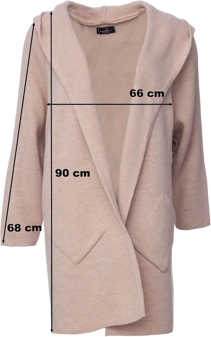 Zwillingsherz Strickjacke Cardigan für Damen - Hochwertiger Mantel Überwurf warm kuschelig weich mit