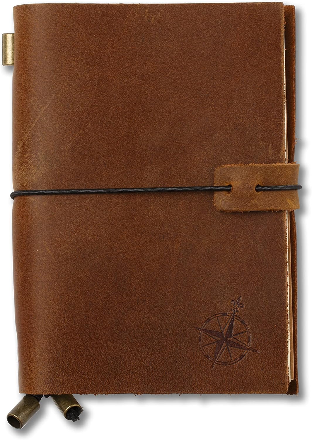 WANDERINGS Reisetagebuch A6 nachfüllbares Leder-Reisetagebuch, handgefertigtes echtes Leder - Klein