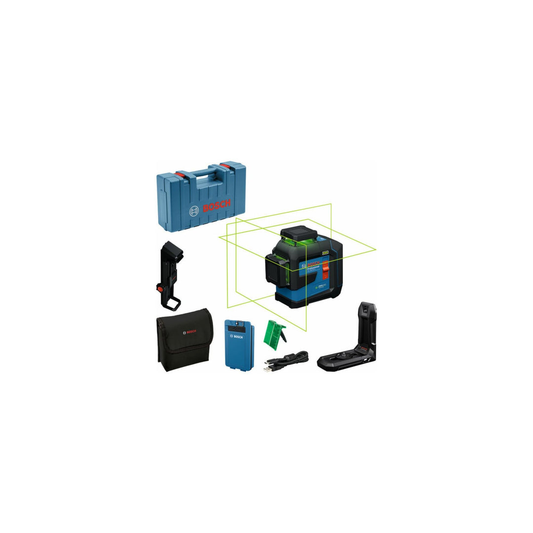 Bosch Linienlaser GLL 80-33 G, BA 3.7V 3.0Ah XL + USB-C-Kabel im Handwerkerkoffer