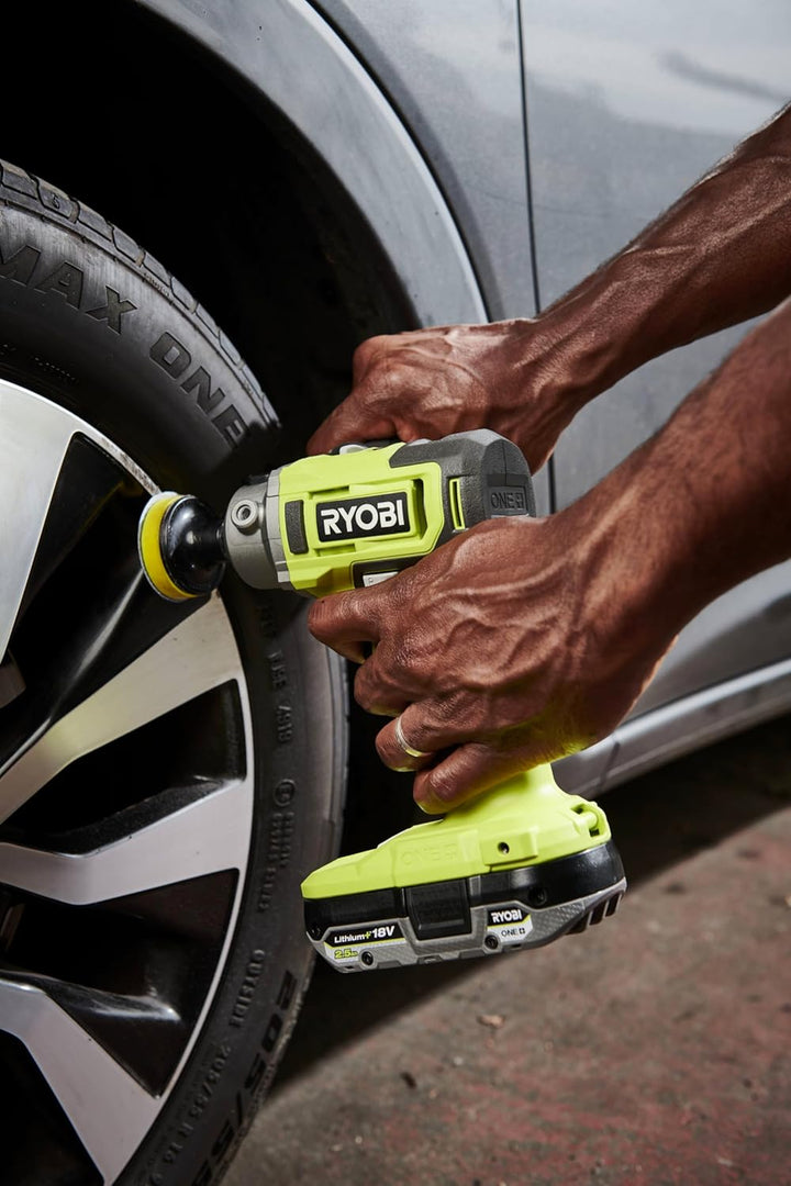 RYOBI 18 V ONE+ Akku-Polierer-und Schleifmaschine RDP18-0 (50/75 mm Polierteller, 2-Gang-Getriebe, a