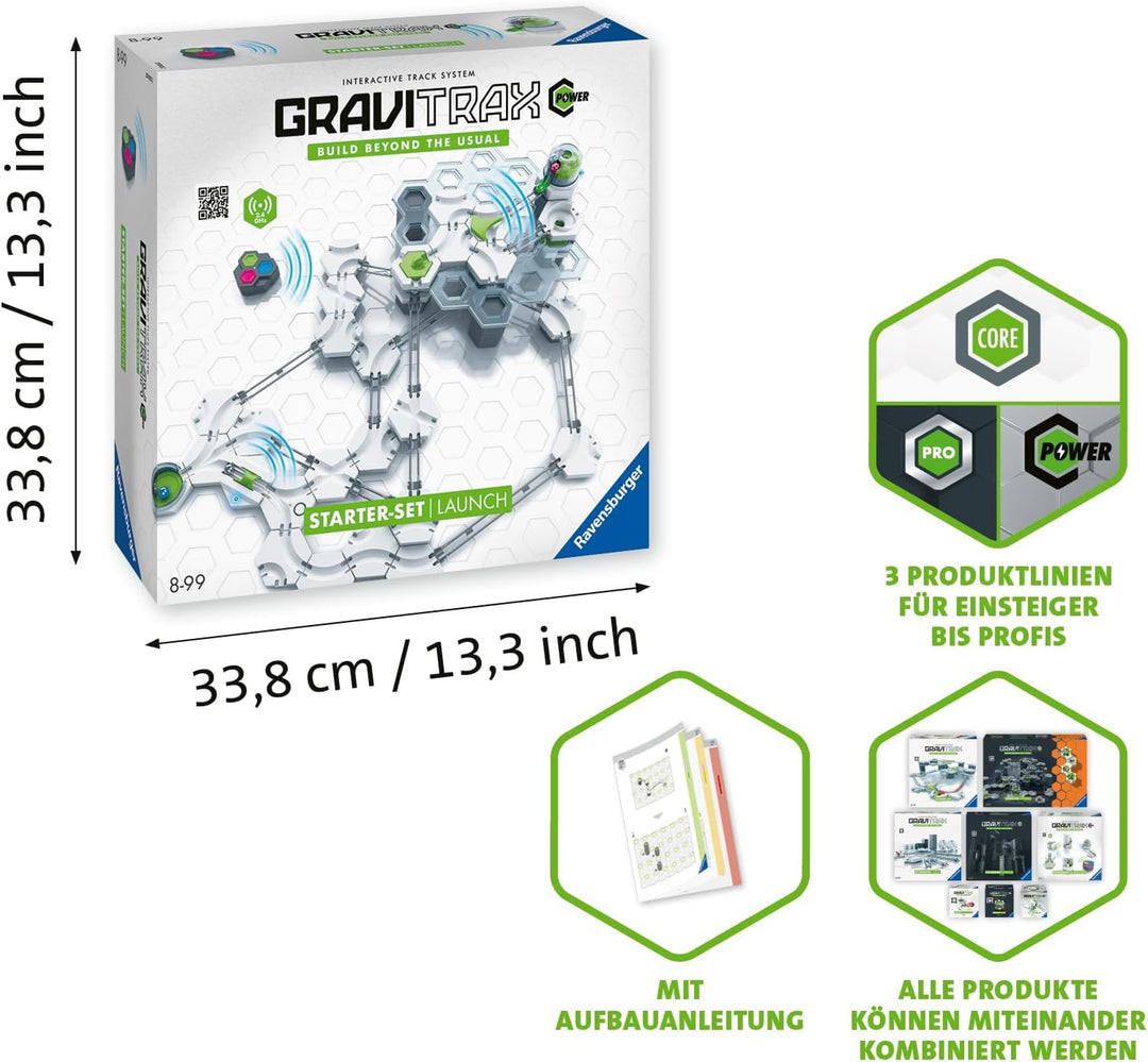 Ravensburger GraviTrax Power Starter-Set Launch - Erweiterbare Kugelbahn mit elektronischen Elemente