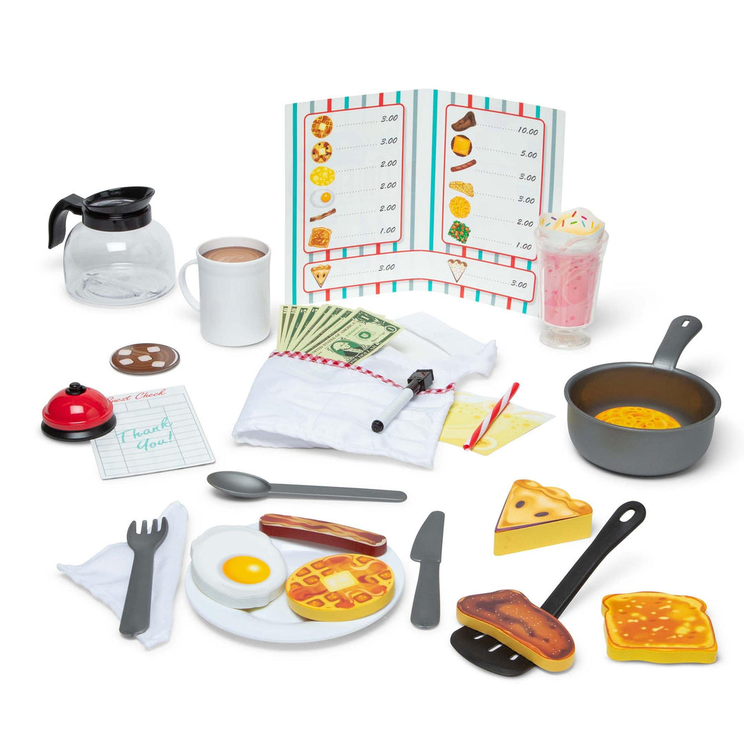 Melissa & Doug Star Diner Restaurant Play Set | Pretend Play | Play Set | 3+ | Gift for Boy or Girl,