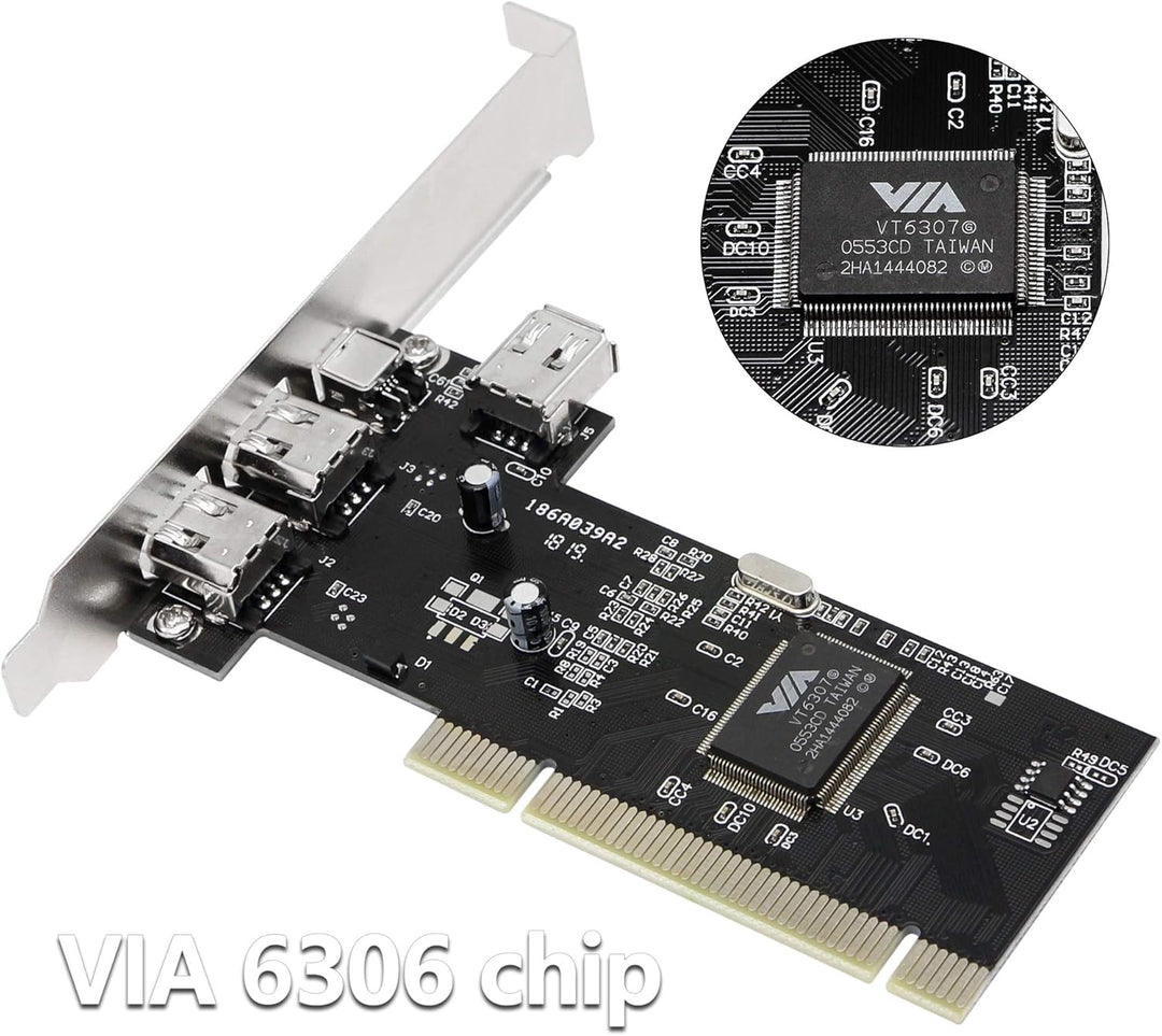 CERRXIAN 3 Port IEEE 1394 Firewire Card PCI Firewire Adapter IEEE 1394 PCI Controller Card for Deskt